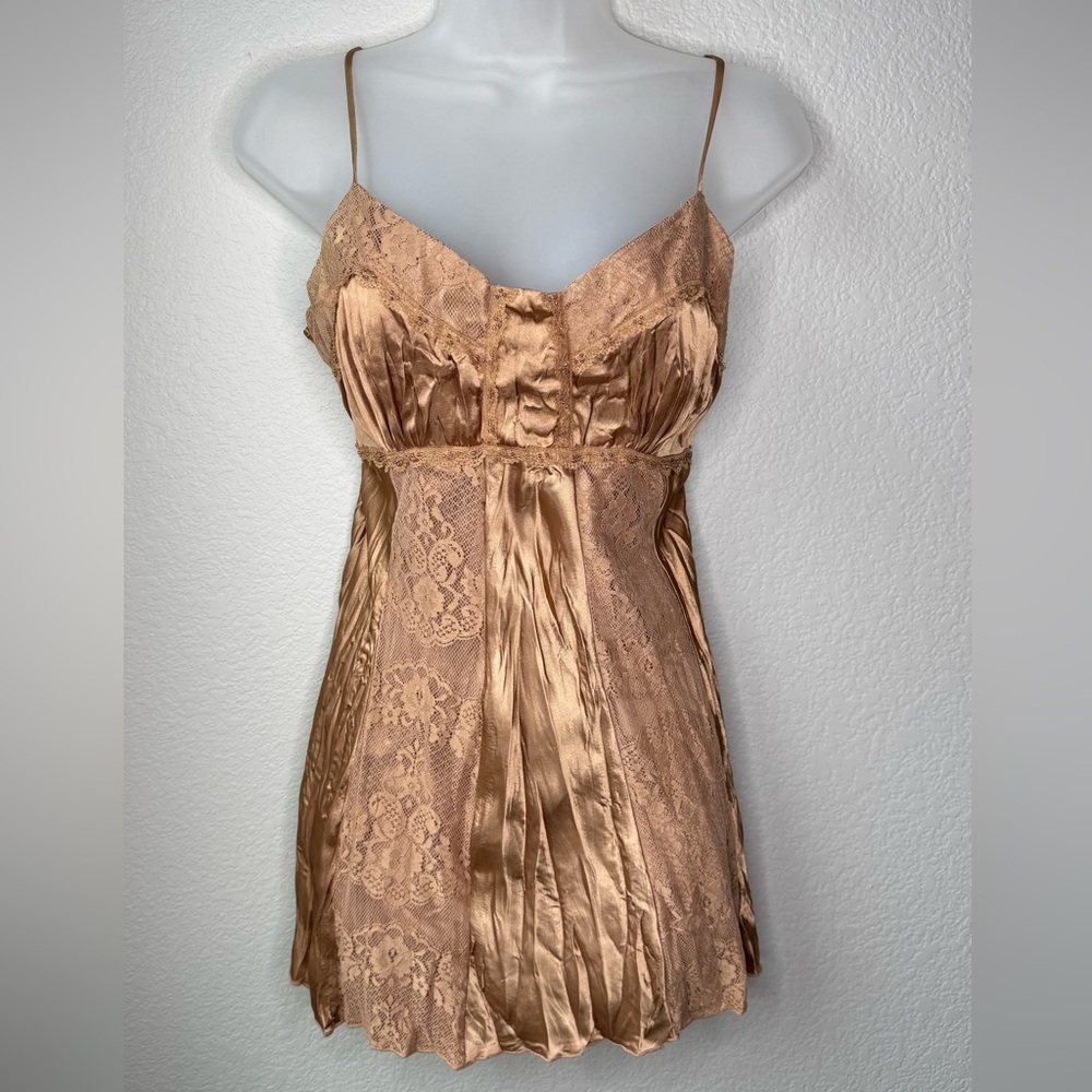 Y2K Satin Lace Slip Camisole Size‎ L Babydoll Empire Waist Lace for Layering